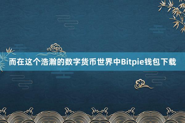 而在这个浩瀚的数字货币世界中Bitpie钱包下载